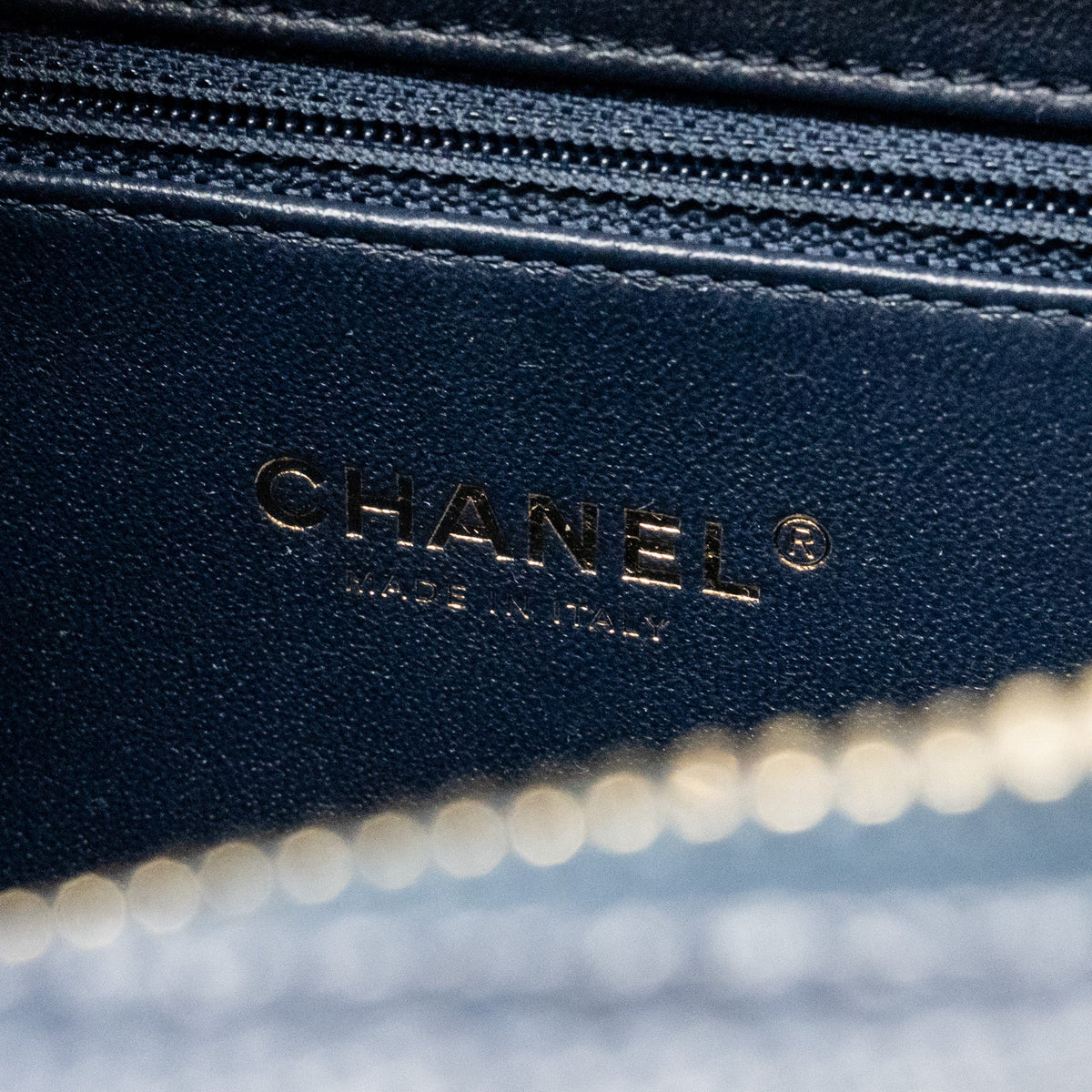 Chanel Medium CC Filigree Vanity Case Caviar Navy GHW