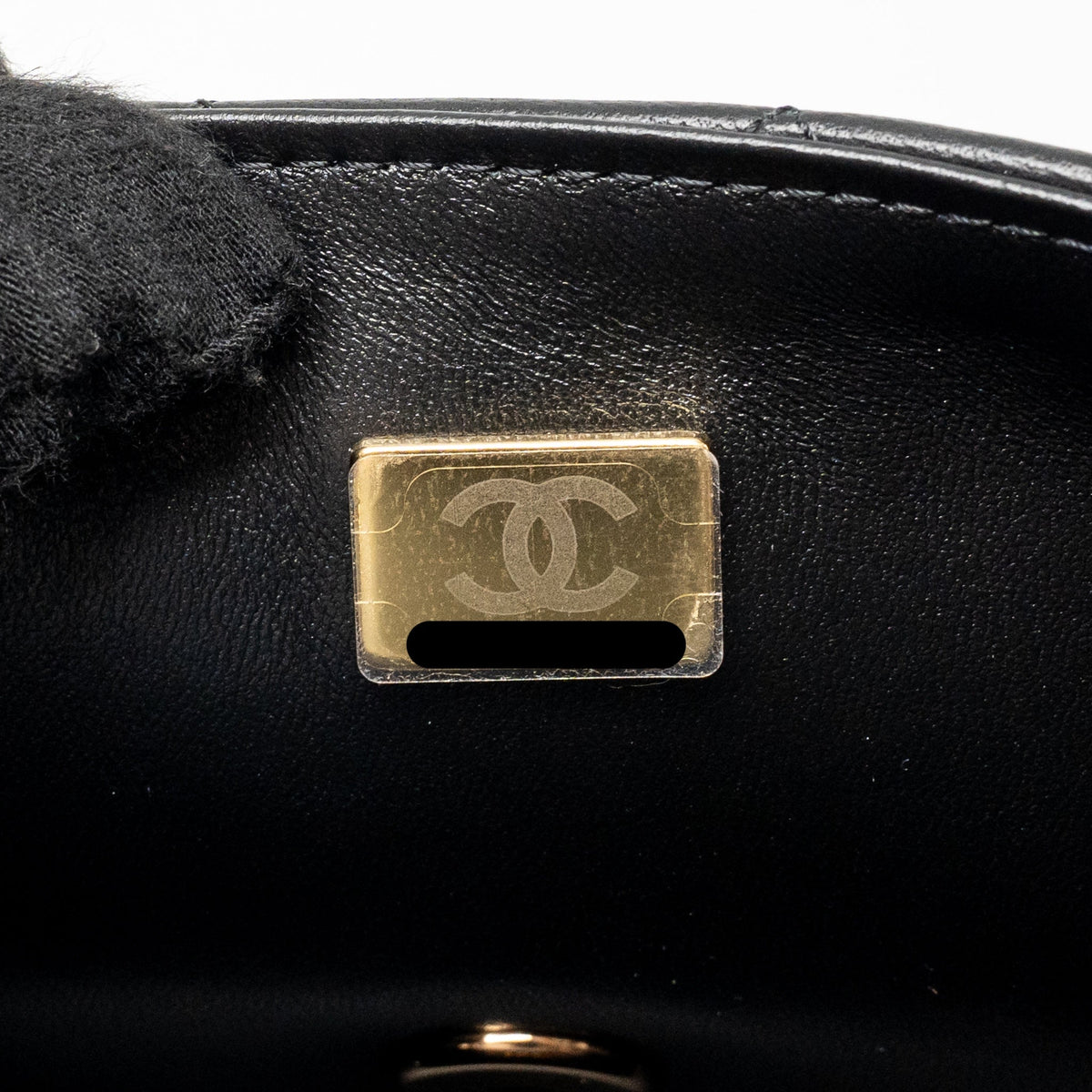 CHANEL MINI RECTANGULAR FLAP BAG LAMBSKIN BLACK RGHW (MICROCHIP)