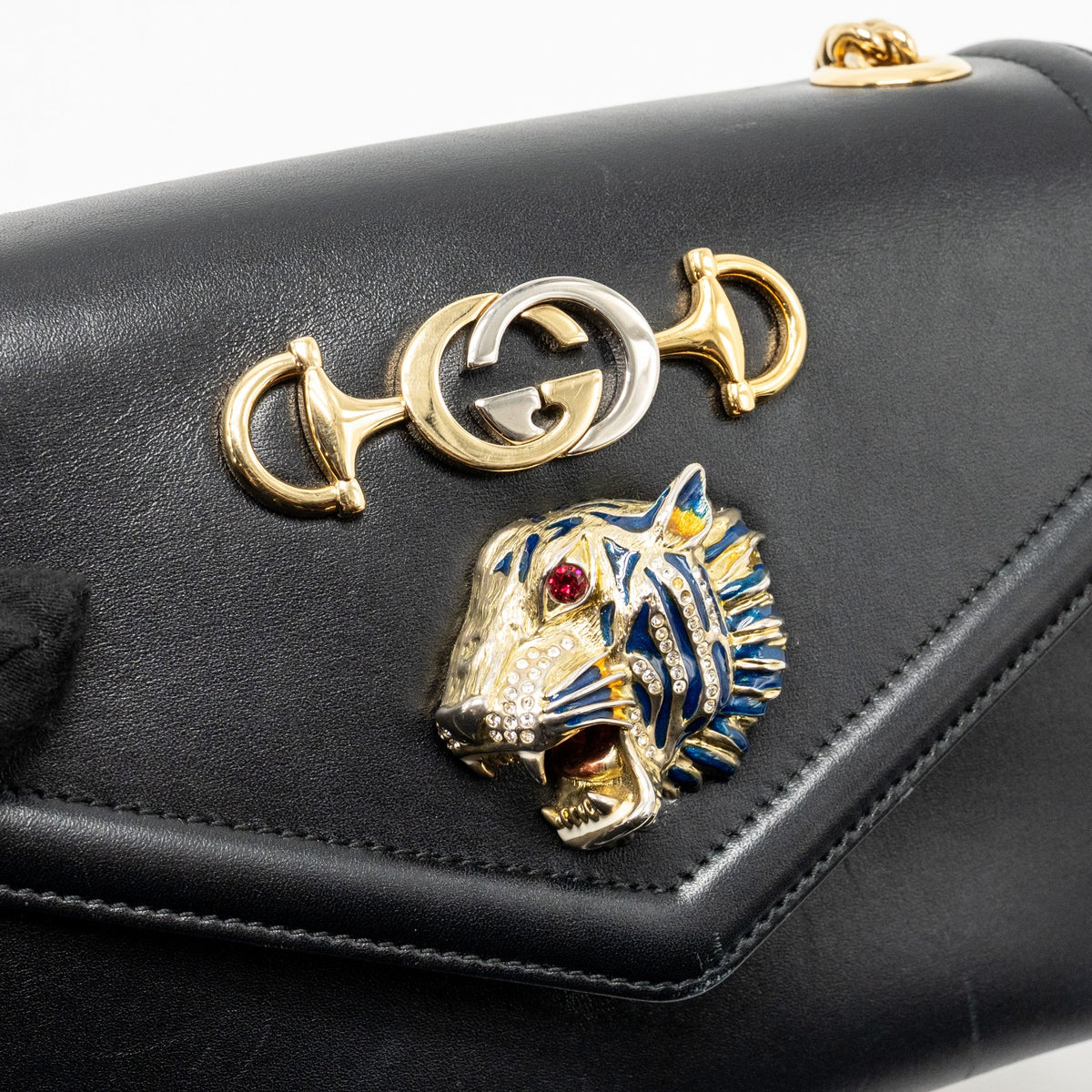 Gucci Rajah shoulder bag calfskin black GHW