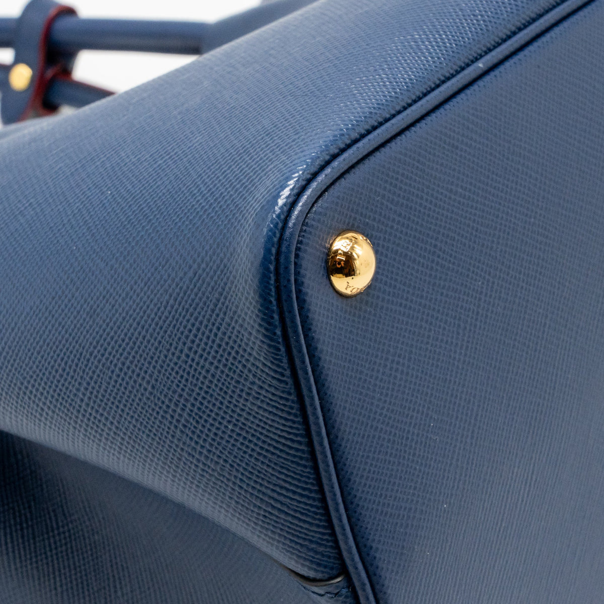 Prada Saffiano Cuir Double Bag Saffiano Leather Blue/Red GHW
