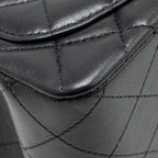 CHANEL CLASSIC MINI SQUARE FLAP BAG LAMBSKIN BLACK LGHW (MICROCHIP)