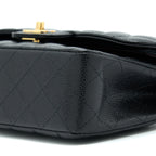 CHANEL SMALL CLASSIC DOUBLE FLAP CAVIAR BLACK GHW (MICROCHIP)