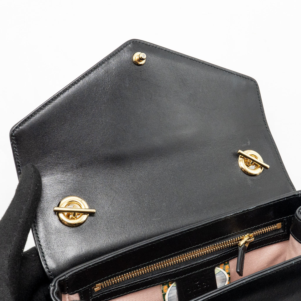 Gucci Rajah shoulder bag calfskin black GHW