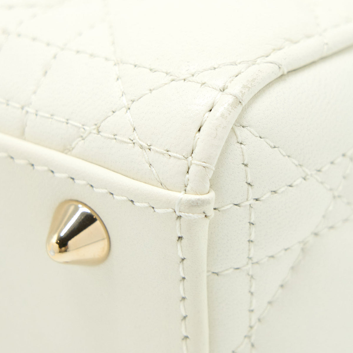 DIOR SMALL LADY DIOR LAMBSKIN WHITE LGHW