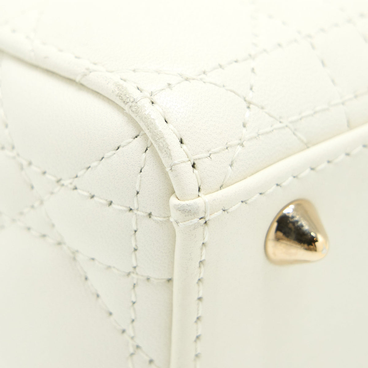 DIOR SMALL LADY DIOR LAMBSKIN WHITE LGHW