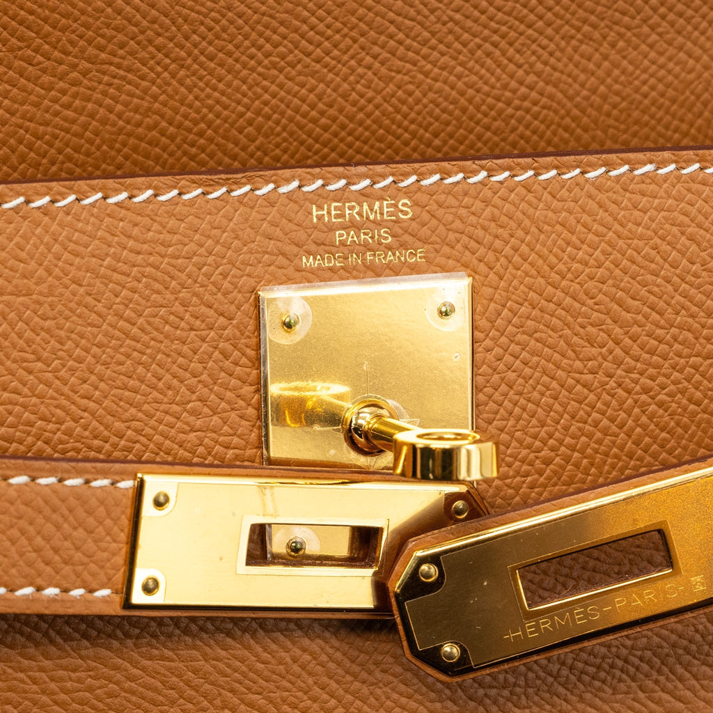 HERMES KELLY 28 SELLIER EPSOM GOLD GHW