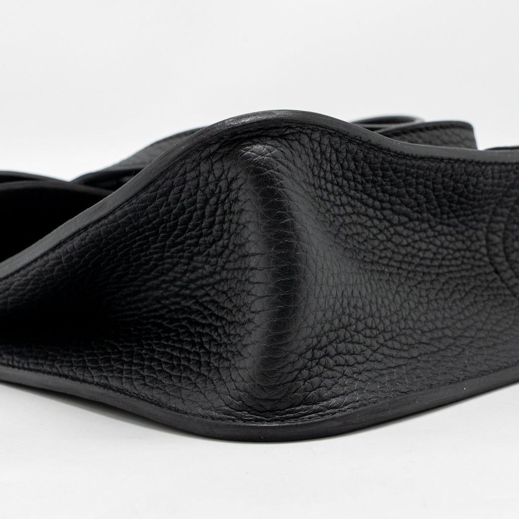 Hermes Halzan 25 Clemence Black GHW