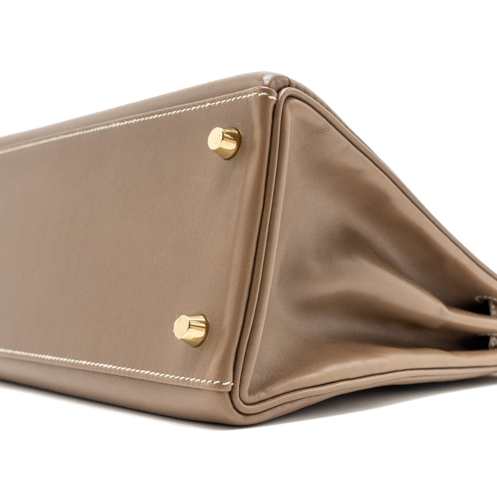 HERMES KELLY 28 TADELAKT ETOUPE GHW