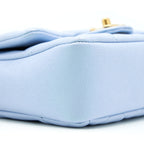 CHANEL 21K MY PERFECT MINI FLAP BAG CAVIAR IRIDESCENT LIGHT BLUE GHW (MICROCHIP)