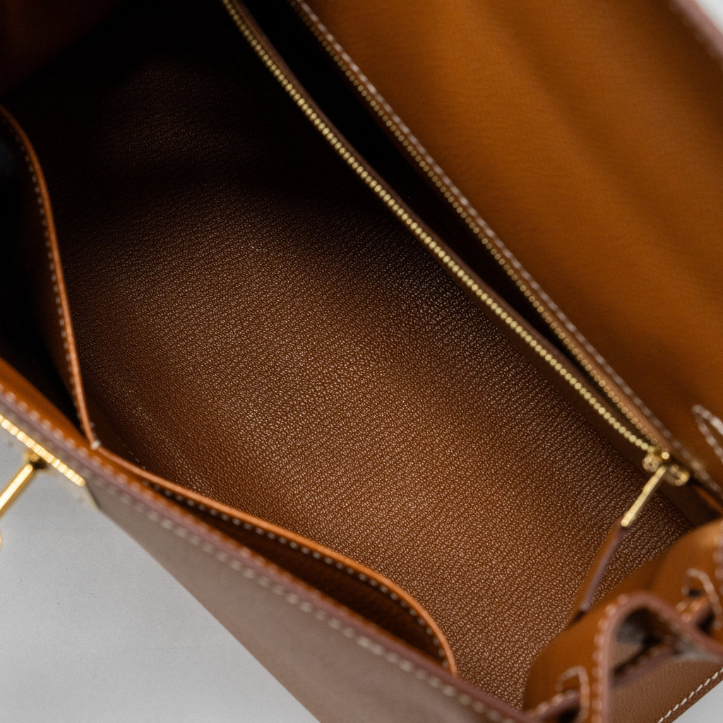 HERMES KELLY 28 SELLIER EPSOM GOLD GHW