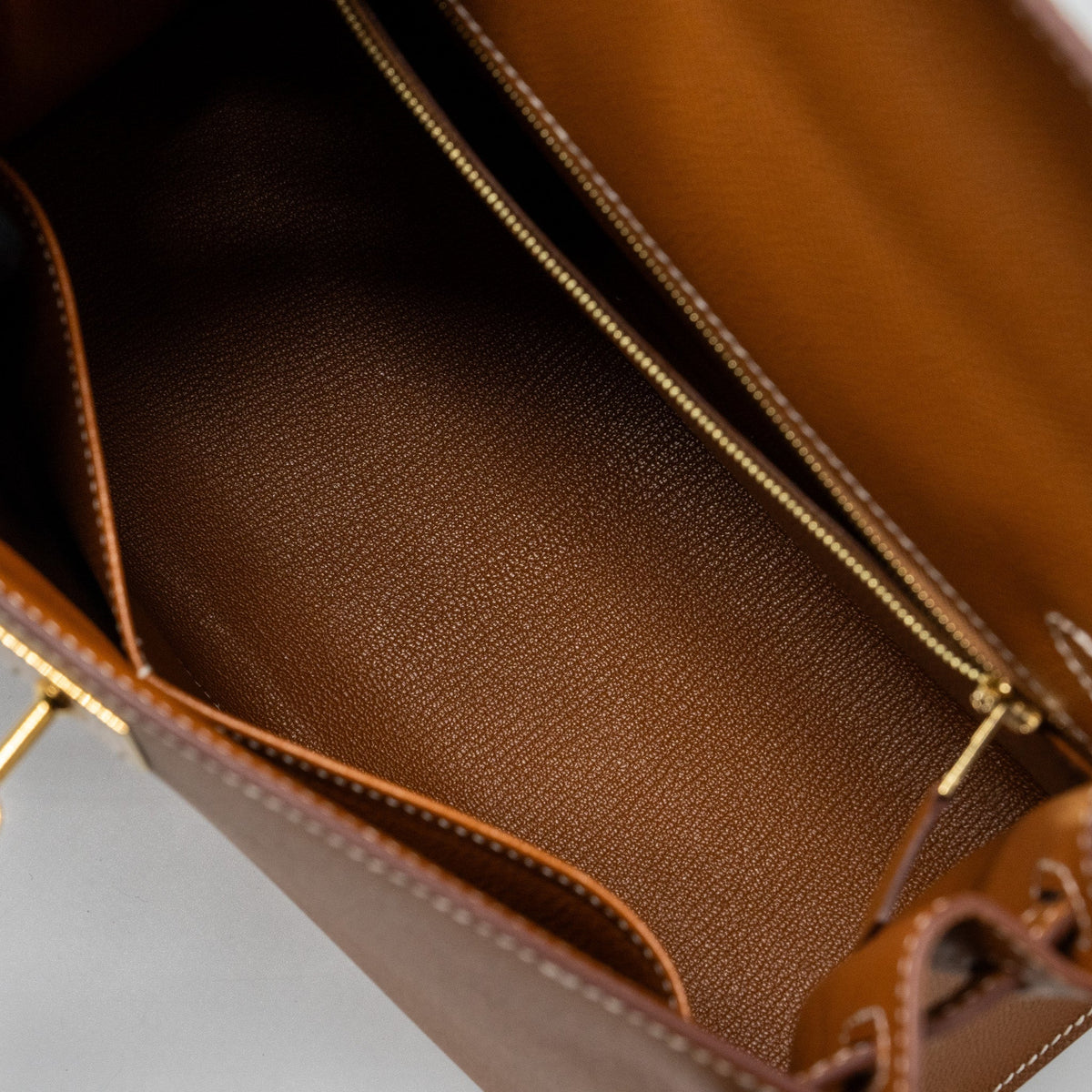 HERMES KELLY 28 SELLIER EPSOM GOLD GHW