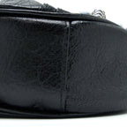 BALENCIAGA LE CAGOLE XS SHOULDER BAG ARENA LAMBSKIN BLACK SHW