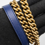 GUCCI MINI GG MARMONT BAG VELVET BLUE GHW