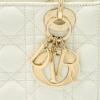 DIOR SMALL LADY DIOR LAMBSKIN WHITE LGHW