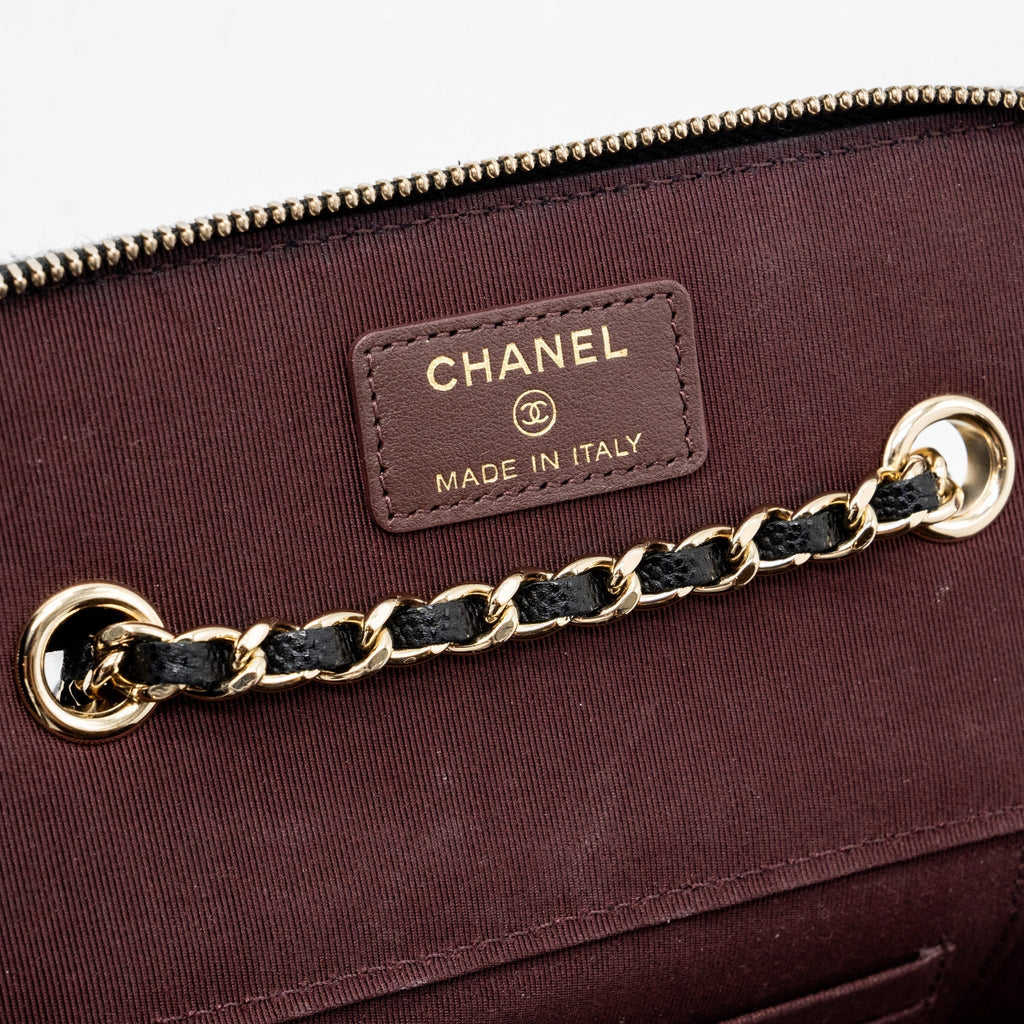 CHANEL LONG VANITY CASE CAVIAR BLACK LGHW