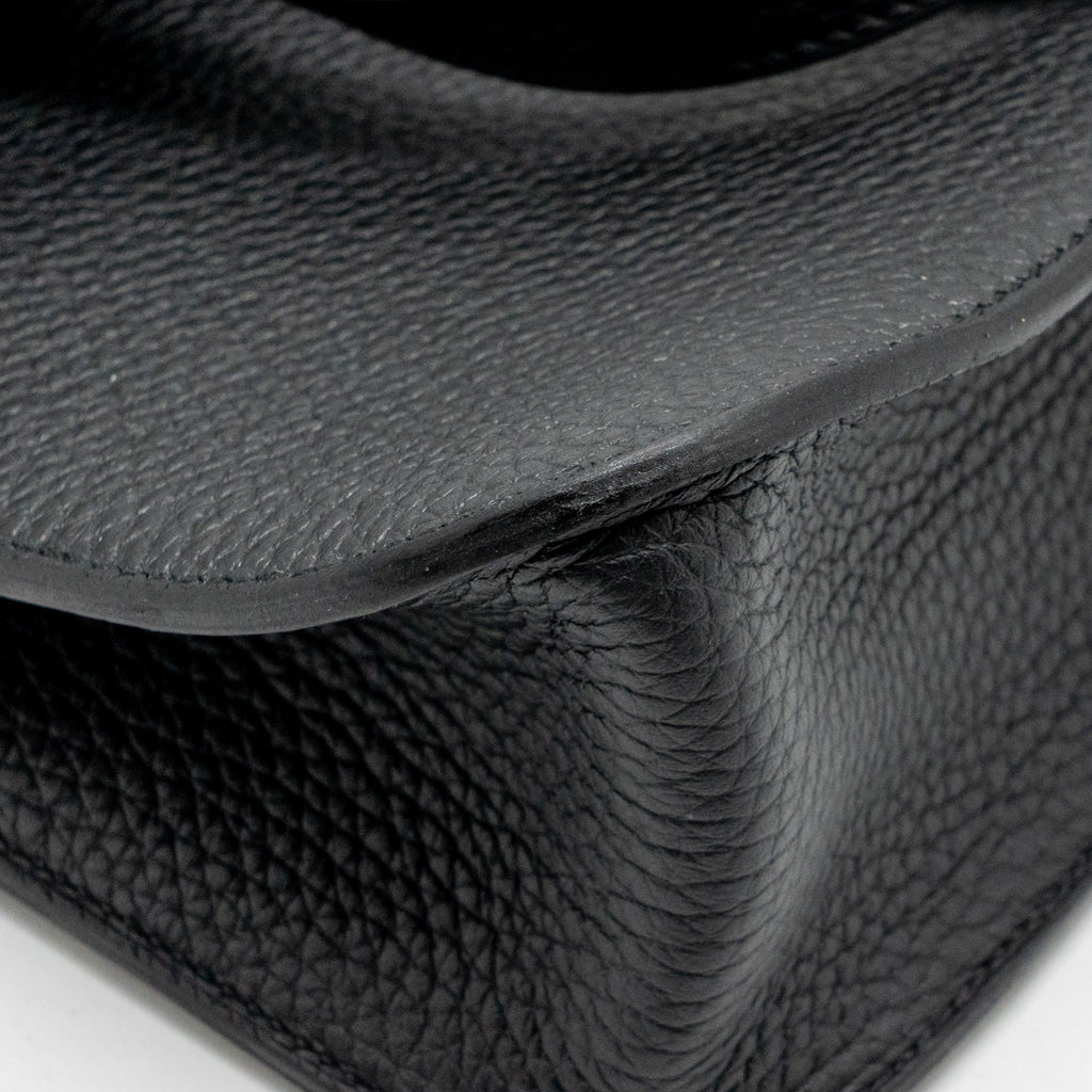 Hermes Halzan 25 Clemence Black GHW