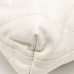 CHANEL SMALL 22 BAG WITH BLACK LETTER LOGO CALFSKIN WHITE GHW (MICROCHIP)