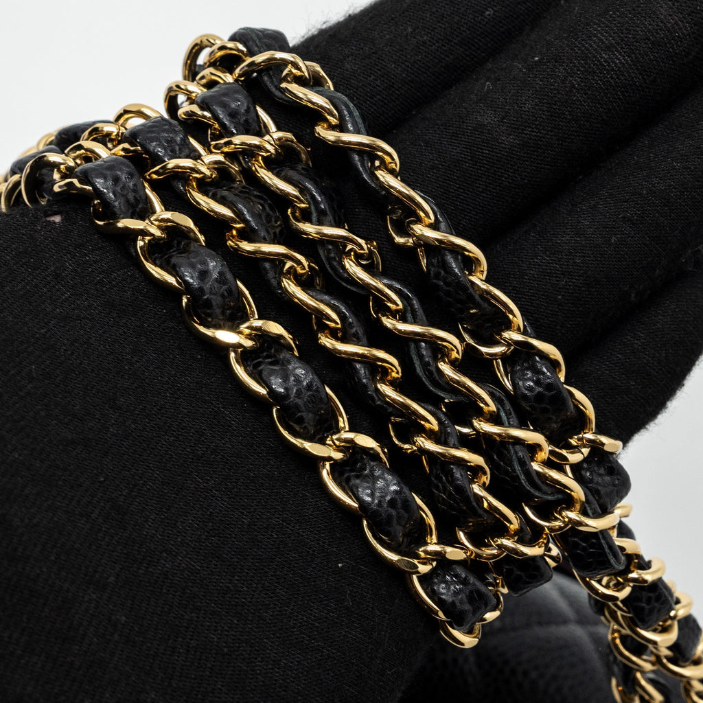 CHANEL MEDIUM CLASSIC DOUBLE FLAP BAG CAVIAR BLACK GHW
