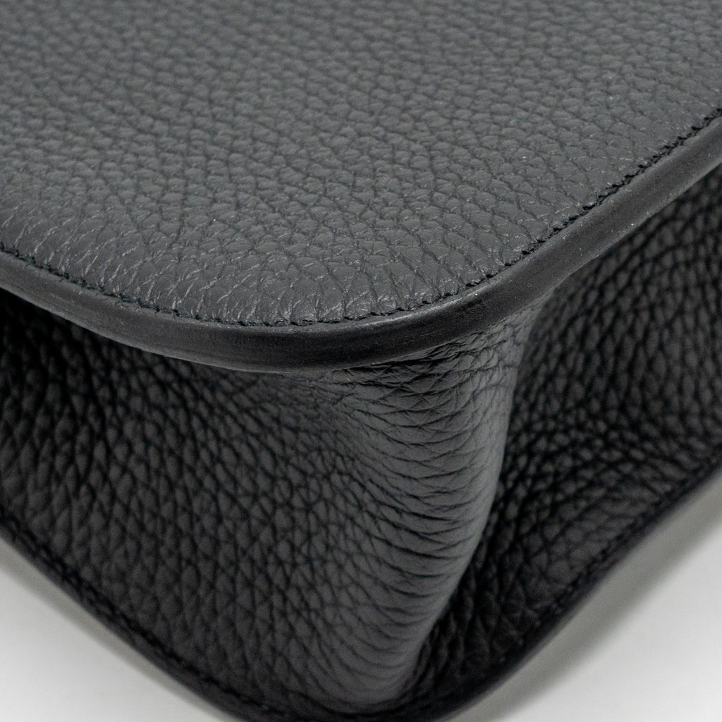 Hermes Halzan 25 Clemence Black GHW