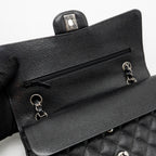 CHANEL MEDIUM CLASSIC DOUBLE FLAP BAG CAVIAR BLACK SHW
