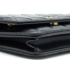 CHANEL CLASSIC WALLET ON CHAINS LAMBSKIN BLACK GHW(MICROCHIP)
