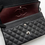CHANEL MEDIUM CLASSIC DOUBLE FLAP BAG CAVIAR BLACK SHW