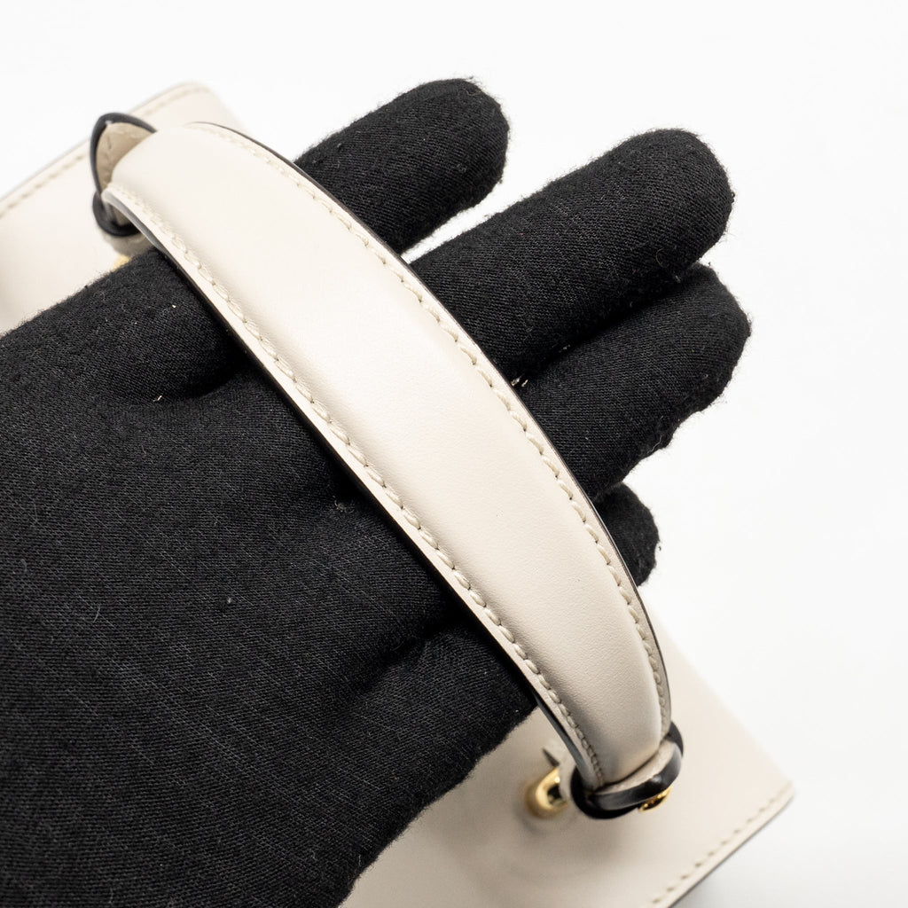 Gucci top handle mini Sylvie bag calfskin white GHW