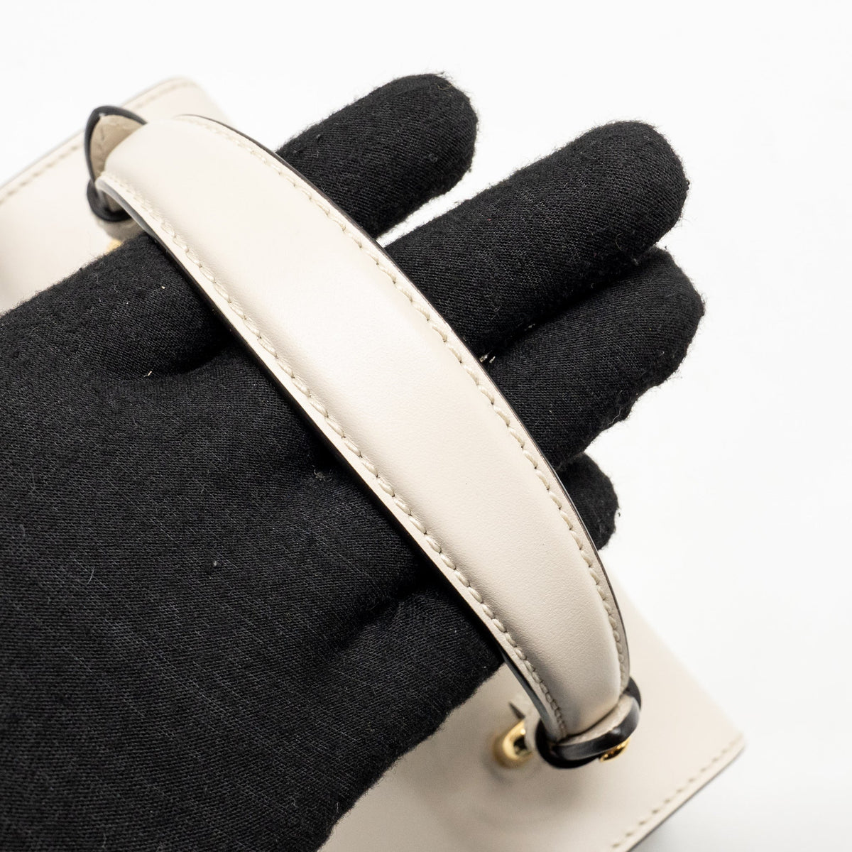 Gucci top handle mini Sylvie bag calfskin white GHW