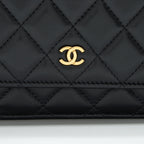 CHANEL CLASSIC WALLET ON CHAINS LAMBSKIN BLACK GHW(MICROCHIP)