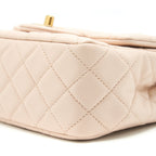 CHANEL 22C PEARL CRUSH MINI SQUARE FLAP BAG LAMBSKIN LIGHT PINK GHW