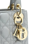 CHRISTIAN DIOR MINI LADY DIOR LIGHT GREY