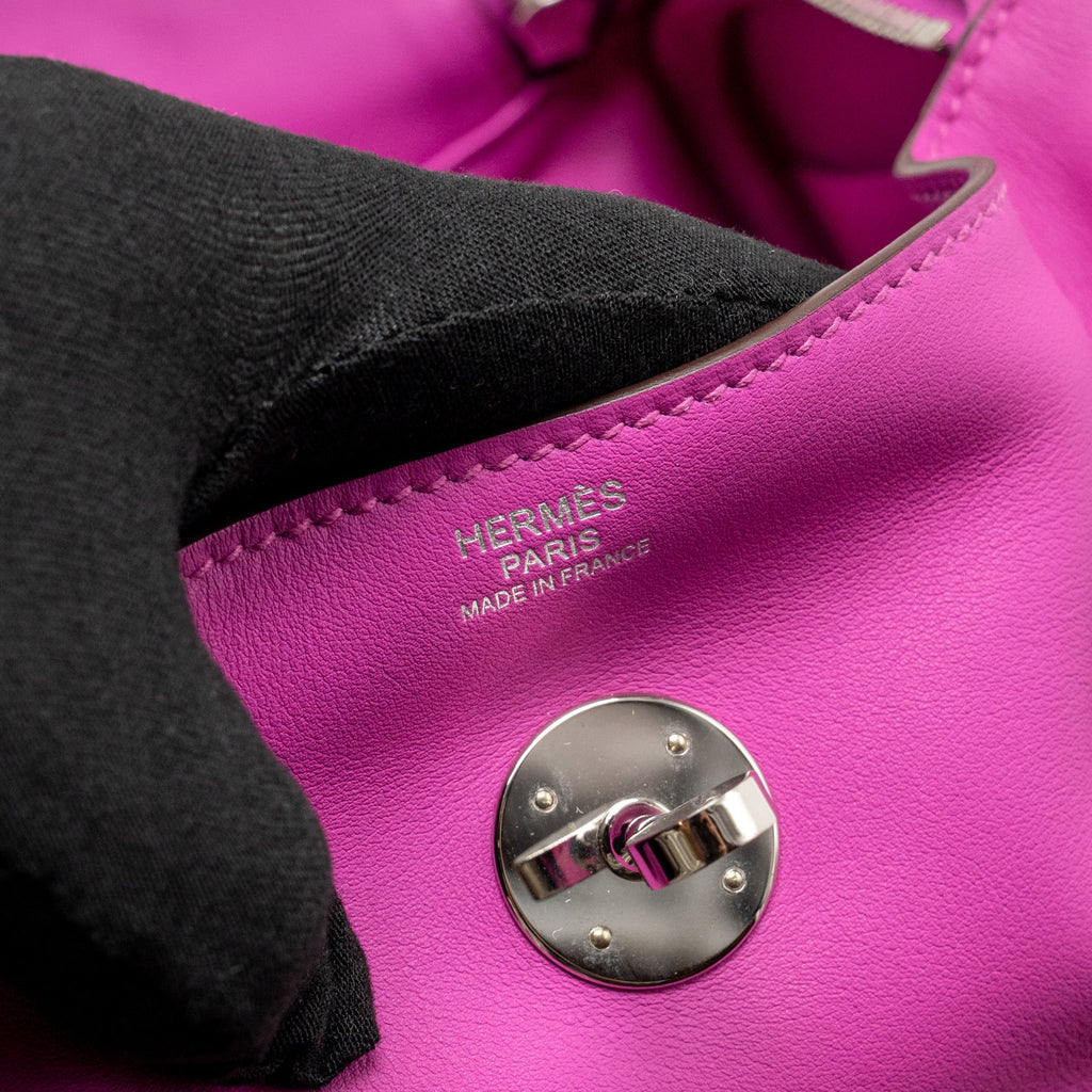 Hermes Lindy 30 Swift/Epsom with Multicoloured Weaving Strap Rose Pourpre SHW