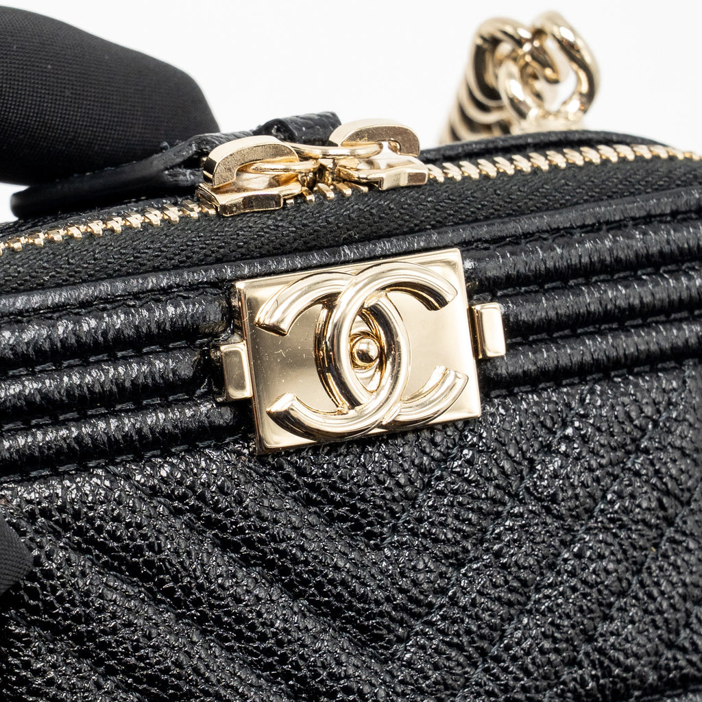 Chanel 22S Boy Clutch with Chain Caviar Black LGHW