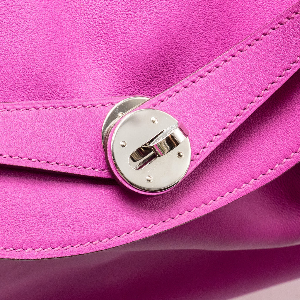 Hermes Lindy 30 Swift/Epsom with Multicoloured Weaving Strap Rose Pourpre SHW