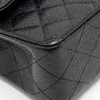 CHANEL SMALL CLASSIC DOUBLE FLAP BAG CAVIAR BLACK GHW (MICROCHIP)