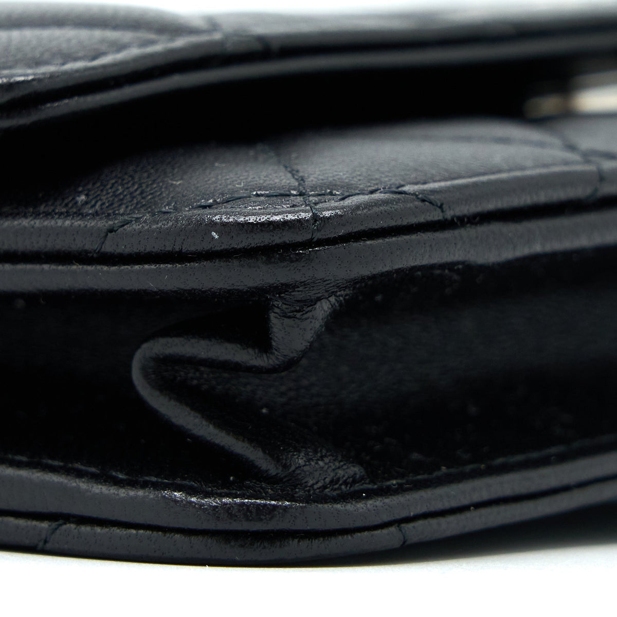 CHANEL CLASSIC WALLET ON CHAIN LAMBSKIN BLACK SHW (MICROCHIP)