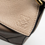 LOEWE SMALL PUZZLE BAG CALFSKIN SAND GHW