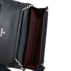 CHANEL CLASSIC WALLET ON CHAIN LAMBSKIN BLACK SHW (MICROCHIP)