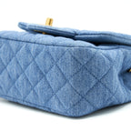 CHANEL 22C DENIM PEARL CRUSH MINI SQUARE FLAP BAG