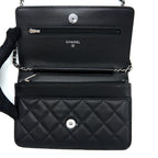 CHANEL CLASSIC WALLET ON CHAIN LAMBSKIN BLACK SHW (MICROCHIP)