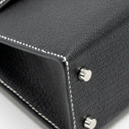 Hermes Mini Kelly II Special Order Chèvre Mysore Black/Lime SHW