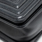 CHANEL SMALL BOY BAG CAVIAR BLACK GHW (MICROCHIP)