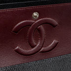 CHANEL MEDIUM CLASSIC DOUBLE FLAP BAG CAVIAR BLACK SHW (MICROCHIP)