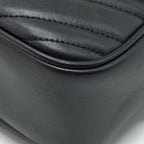 GUCCI GG MARMONT SMALL MATELASSE SHOULDER BAG BLACK GHW
