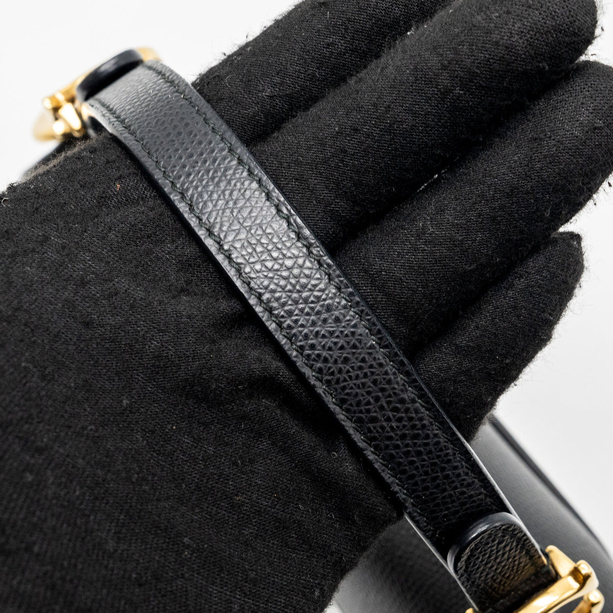 DIOR MINI SADDLE BAG GRAINED CALFSKIN BLACK GHW
