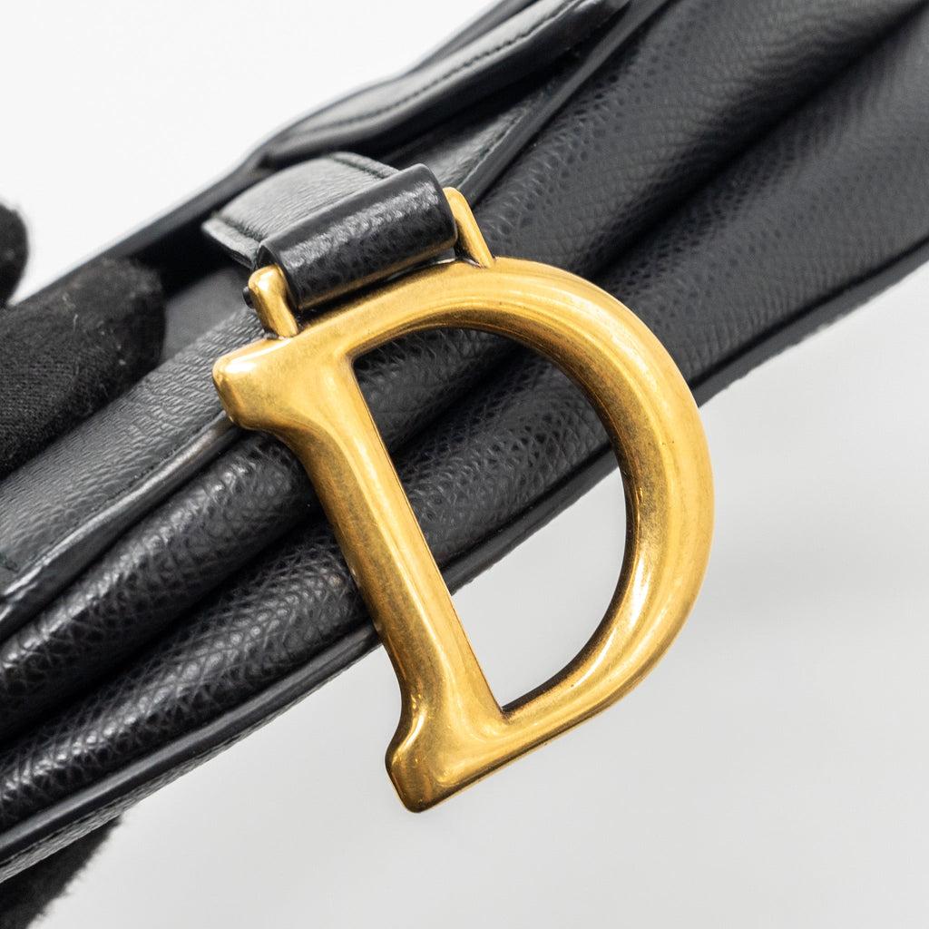DIOR MINI SADDLE BAG GRAINED CALFSKIN BLACK GHW