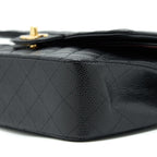 CHANEL MEDIUM CLASSIC DOUBLE FLAP 25CM CAVIAR BLACK GHW (MICROCHIP)