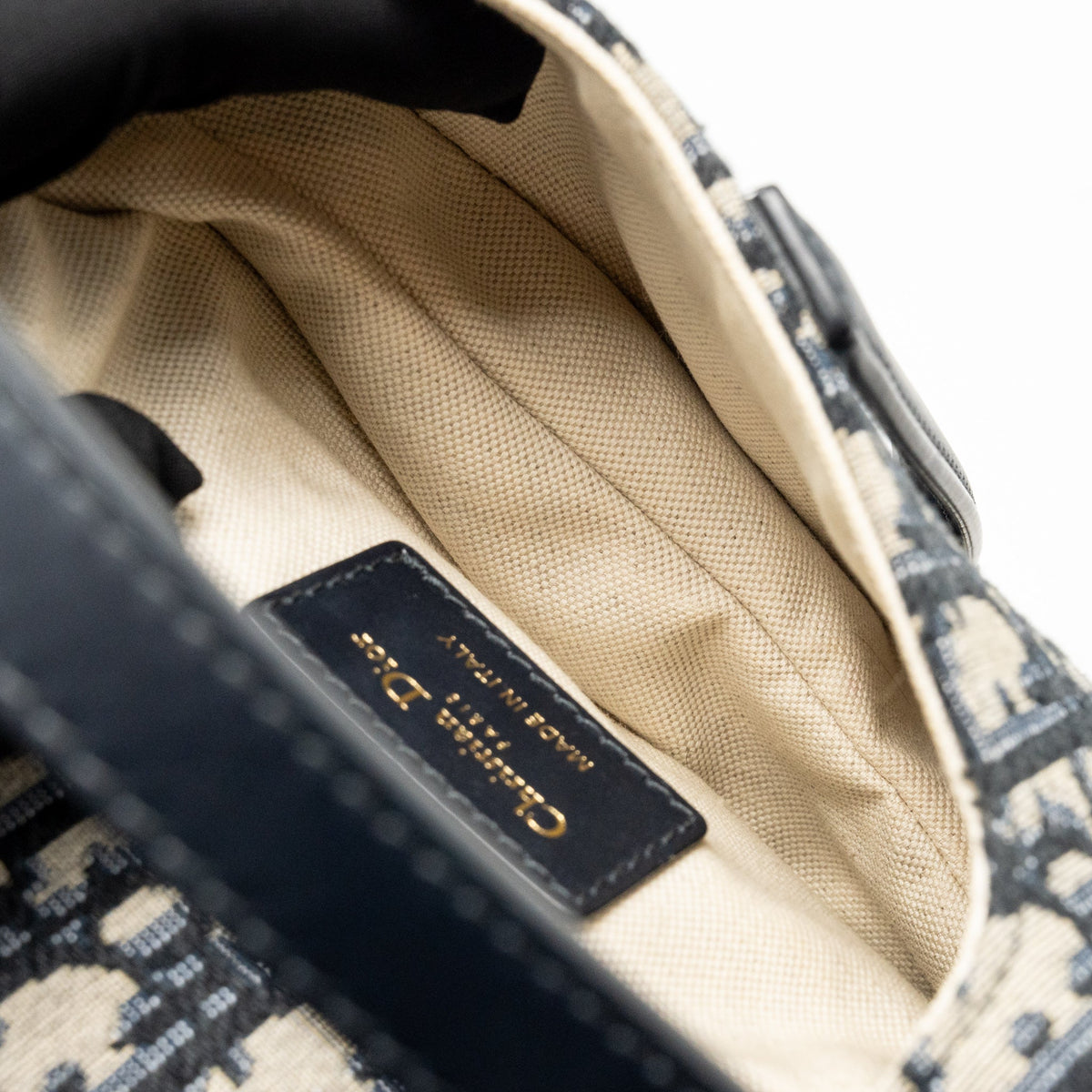 Dior Mini Saddle canvas oblique jacquard canvas blue GHW