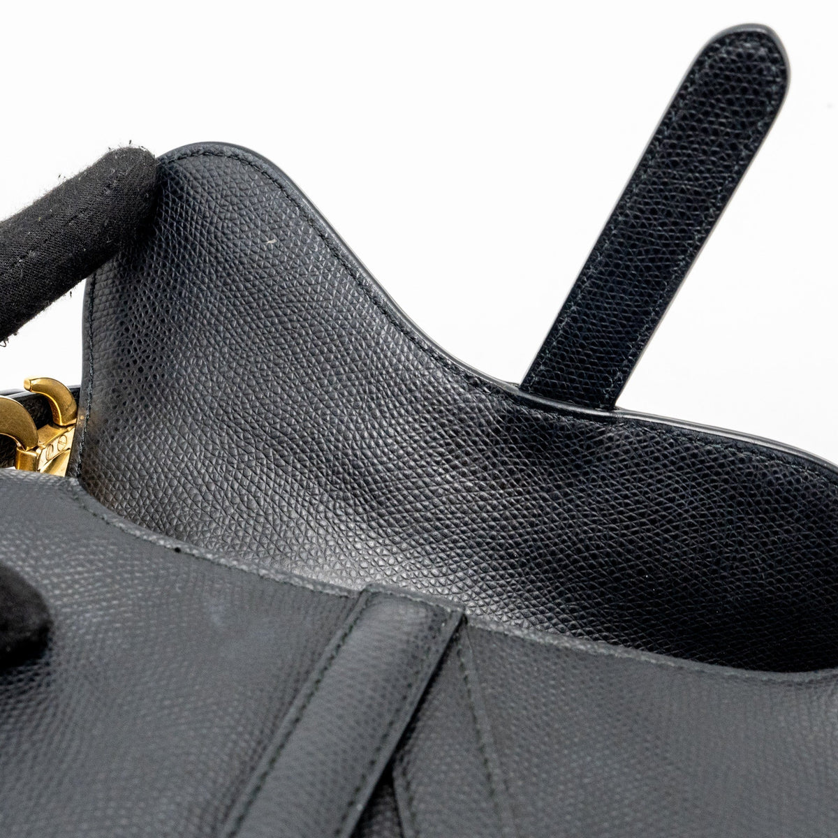 DIOR MINI SADDLE BAG GRAINED CALFSKIN BLACK GHW