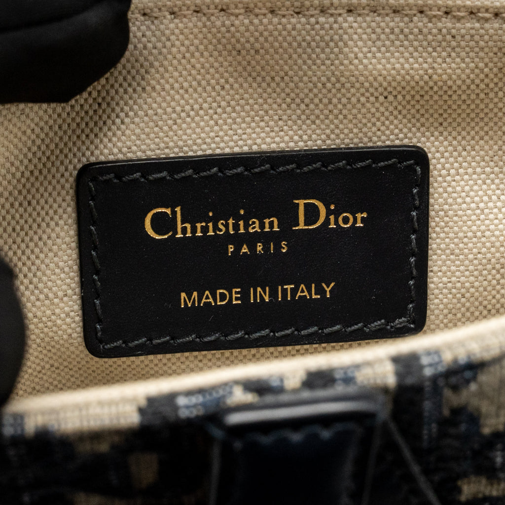 Dior Mini Saddle canvas oblique jacquard canvas blue GHW